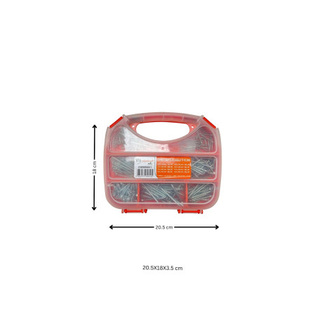 Assortiment de 280 VBA Vis bois agglo Tête fraisée Pozi Acier zingué Embout