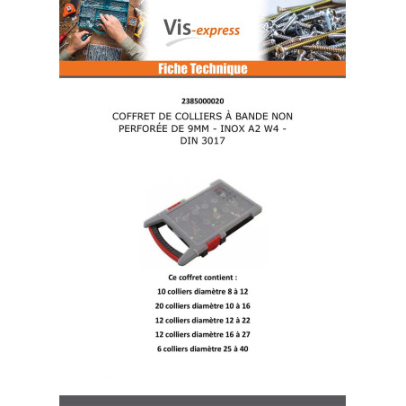 Assortiment de 60 COLLIERS BANDE Non PERFOREE De 9