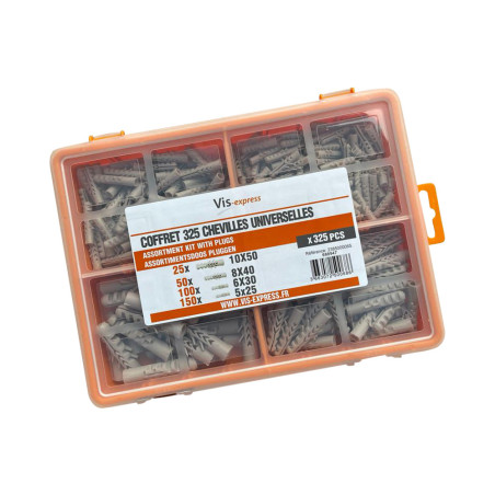 Assortiment de 325 Cheville UNIVERSELLES