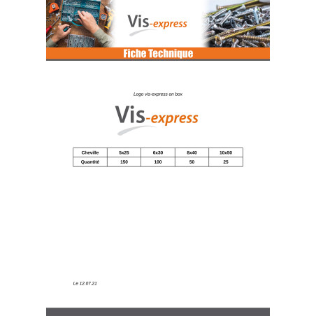 Assortiment de 325 Cheville UNIVERSELLES