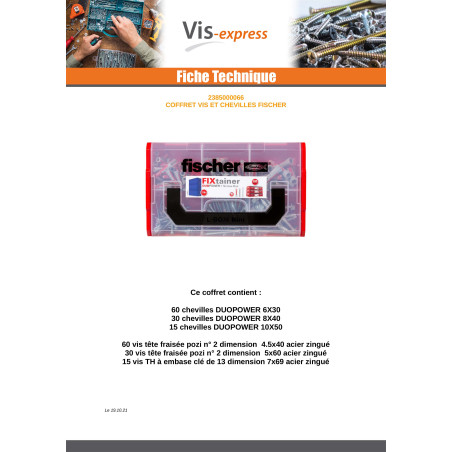 Assortiment de Vis et Cheville Fischer FIXTAINER