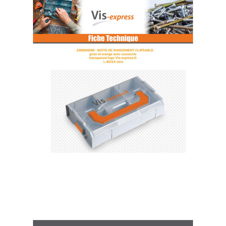 MALLETTE RANGEMENT CLIPSABLE L-BOXX MINI