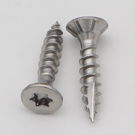 Assortiment de 1200 Vis bois TEKOR Tête fraisée Cranté TORX Inox A2