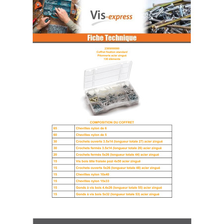 Assortiment de fixations standard 445 ELEMENTS