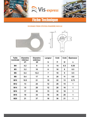 Frein D Ecrou Equerre De Diamètre M39 Inox A2