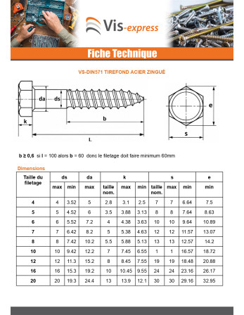 Tirefonds Inox A2 12X240