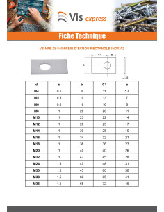 Frein D Ecrou RECTANGLE De Diamètre M5 Inox A2 2