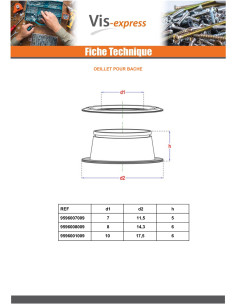 Outils de pose avec oeillet Pour BACHE Diamètre 8 2