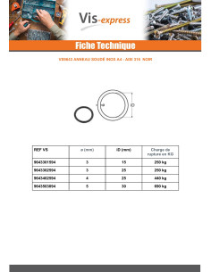 Anneau soudé Inox A4 Noir 4X25 2