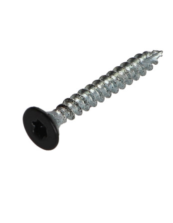 Vis bois TEKOR Tête fraisée Cranté 5X40 TORX T25 Pointe antifendage type 17 RAL9005 noir foncé
