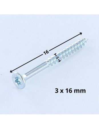 VBA Vis bois agglo Tête fraisée TORX T10 3X16 Acier zingué microvis