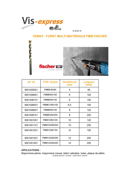 1 x Fischer Foret MULTIMATERIAUX 8/80/120