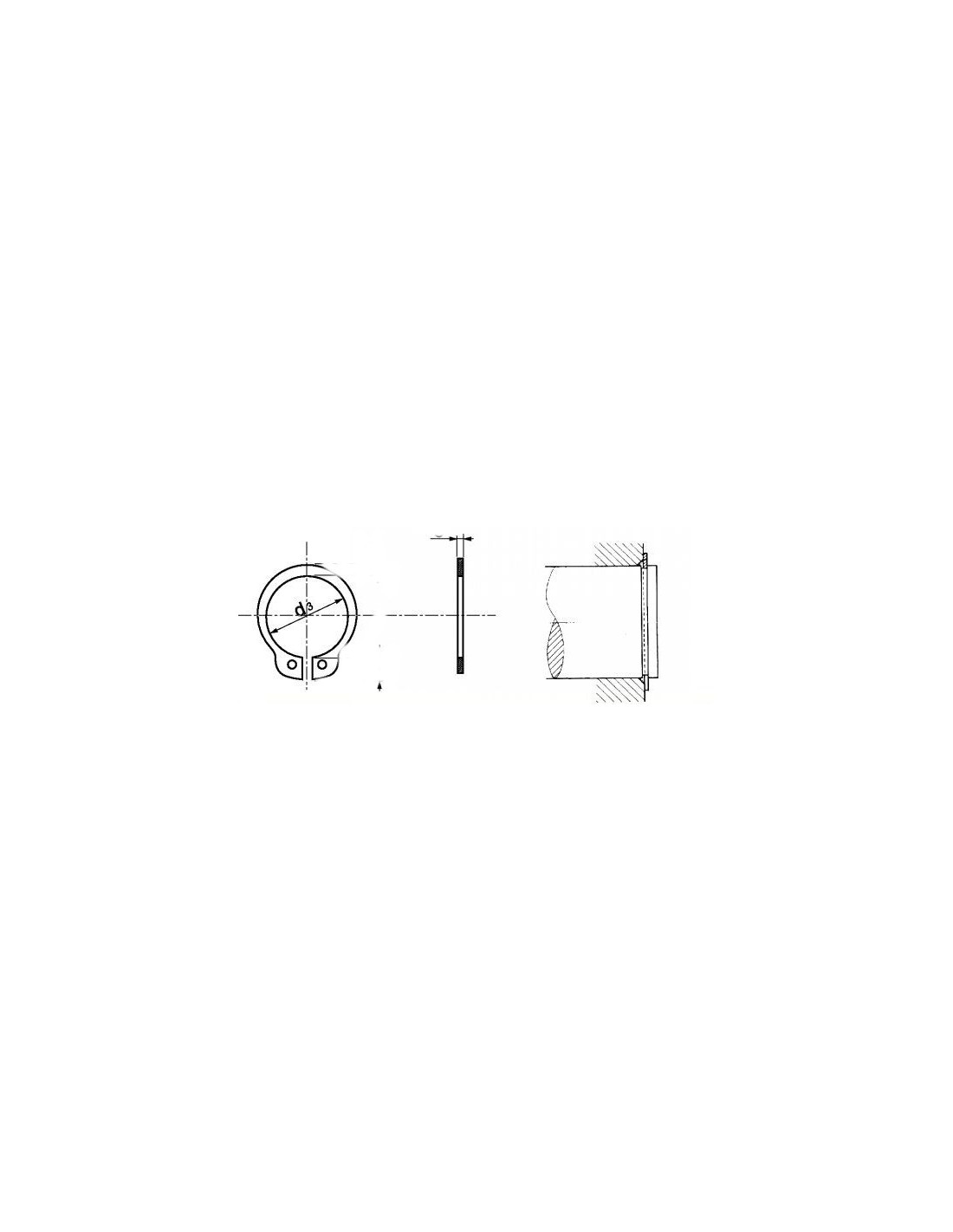 Circlip Extèrieur Inox Sur arbre Diamètre 8 - Vis-expresss