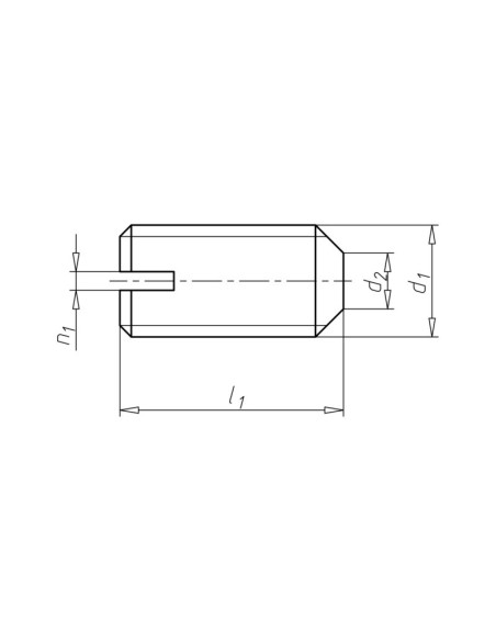 1 x Vis métaux Sans tête Fendue Bout cuvette Inox A2 M4X16