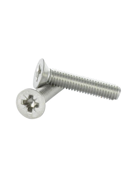1 x Vis métaux Inox A2 Tête fraisée Pozi N°1 M2.5X16 microvis
