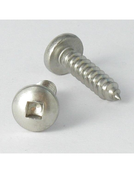 1 x Vis tôle Tête cylindrique TC Carré 4.8X13 Empreinte carré 2 Inox A2