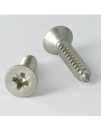 Vis tôle Tête fraisée Pozi 4.8X25 Inox A4