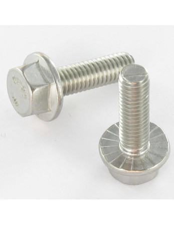 Vis métaux Tête hexagonale TH Embase collerette crantée M10X20 Inox A2