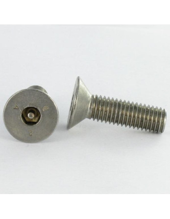 Vis métaux Inox A2 Inviolable FHC tête fraisée empreinte hexagonale creuse Clé de 2 HC2 avec téton M3X20 microvis