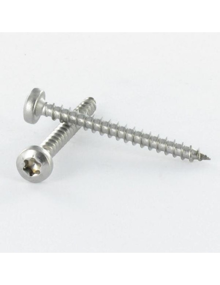 1 x VBA Vis bois agglo Tête ronde TR TORX T15 3.5X20 Inox A4