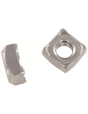 Ecrou carré à souder M6 10X10X5 Inox A4