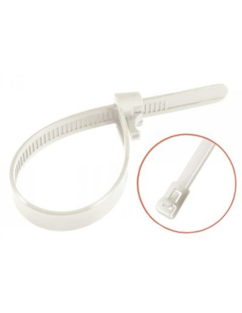 Colliers de serrage réouvrable 7.6X250 nylon blanc Polyamide 6.6