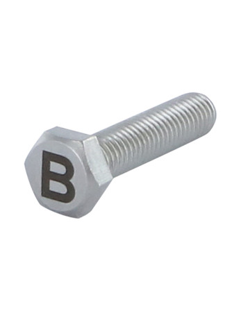 Vis métaux Tête hexagonale TH 8X35 Inox A4 avec gravure de lettre "B"