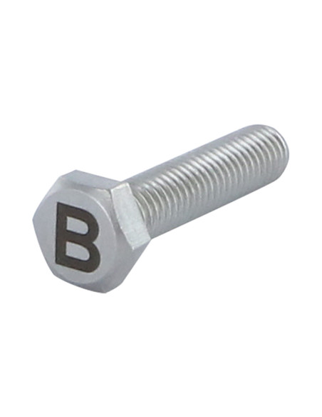 1 x Vis métaux Tête hexagonale TH 8X35 Inox A4 avec gravure de lettre "B"