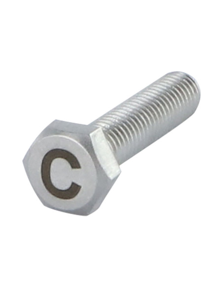 1 x Vis métaux Tête hexagonale TH 8X35 Inox A4 avec gravure de lettre "C"