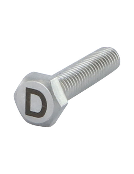 1 x Vis métaux Tête hexagonale TH 8X35 Inox A4 avec gravure de lettre "D"