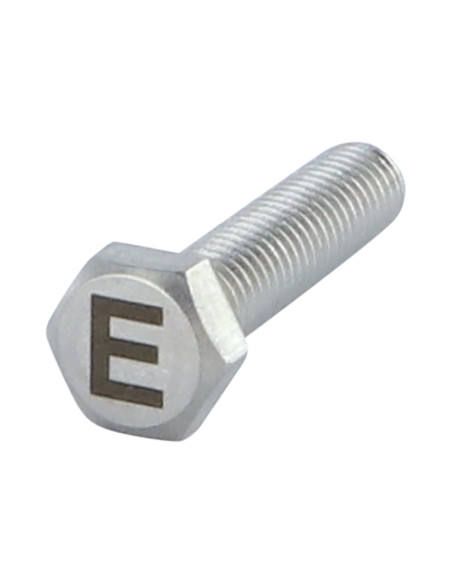 1 x Vis métaux Tête hexagonale TH 8X35 Inox A4 avec gravure de lettre "E"
