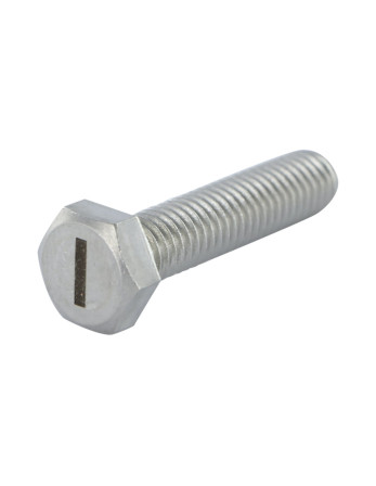 Vis métaux Tête hexagonale TH 8X35 Inox A4 avec gravure de lettre "I"
