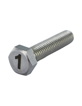 Vis métaux Tête hexagonale TH 8X35 Inox A4 Gravure CHIFFRE 1