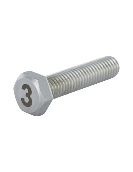 1 x Vis métaux Tête hexagonale TH 8X35 Inox A4 Gravure CHIFFRE 3