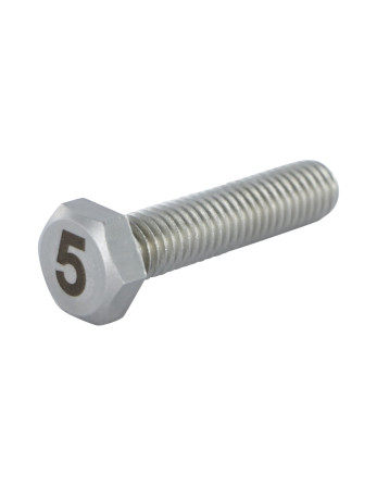 Vis métaux Tête hexagonale TH 8X35 Inox A4 Gravure CHIFFRE 5