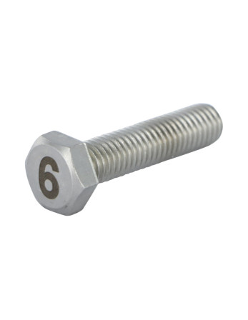 Vis métaux Tête hexagonale TH 8X35 Inox A4 Gravure CHIFFRE 6