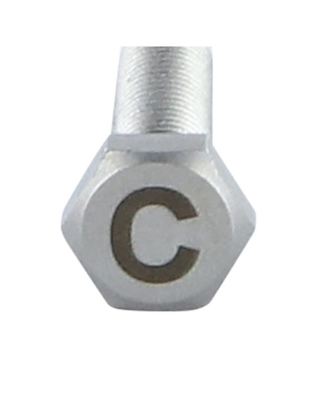 1 x Vis métaux Tête hexagonale TH 8X35 Inox A4 avec gravure de lettre "C"