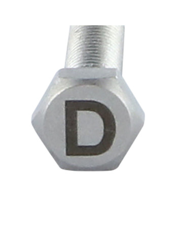 Vis métaux Tête hexagonale TH 8X35 Inox A4 avec gravure de lettre "D"
