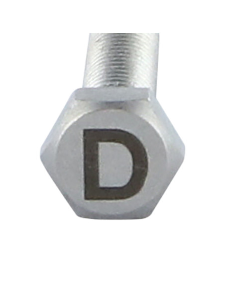 1 x Vis métaux Tête hexagonale TH 8X35 Inox A4 avec gravure de lettre "D"