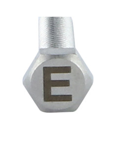 Vis métaux Tête hexagonale TH 8X35 Inox A4 Gravure LETTRE E 2