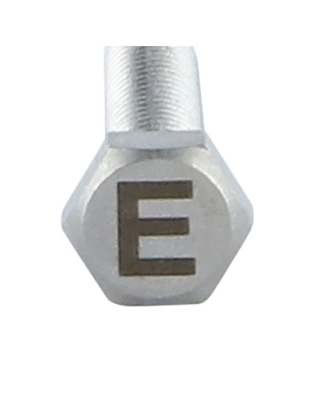 1 x Vis métaux Tête hexagonale TH 8X35 Inox A4 avec gravure de lettre "E"