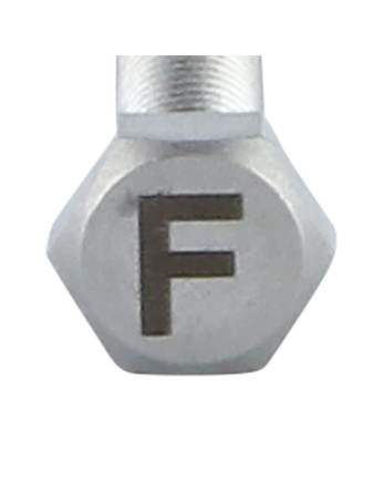 Vis métaux Tête hexagonale TH 8X35 Inox A4 avec gravure de lettre "F"