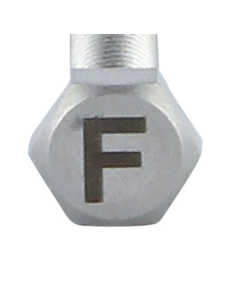 1 x Vis métaux Tête hexagonale TH 8X35 Inox A4 avec gravure de lettre "F"