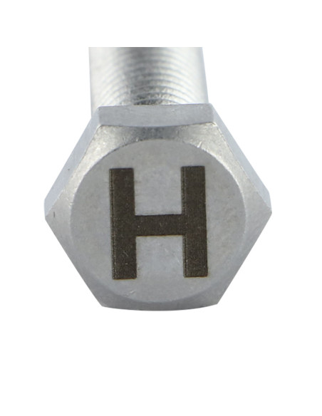 1 x Vis métaux Tête hexagonale TH 8X35 Inox A4 avec gravure de lettre "H"