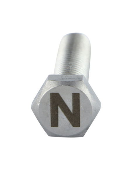 1 x Vis métaux Tête hexagonale TH 8X35 Inox A4 avec gravure de lettre "N"