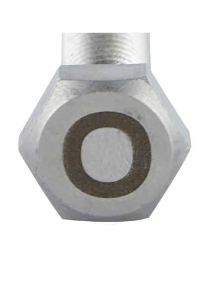 1 x Vis métaux Tête hexagonale TH 8X35 Inox A4 avec gravure de lettre "O"