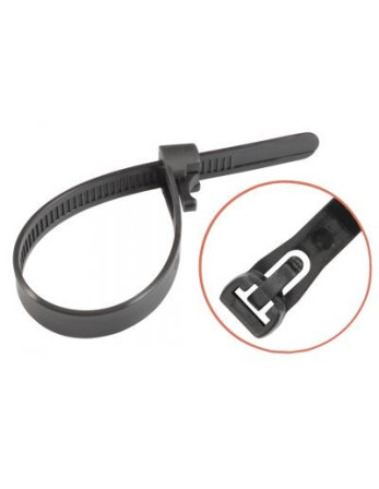 Colliers de serrage réouvrable 7.6X300 nylon noir Polyamide 6.6