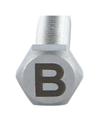 Vis métaux Tête hexagonale TH 8X35 Inox A4 avec gravure de lettre "B"