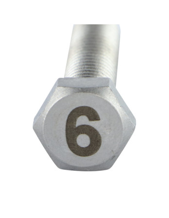 Vis métaux Tête hexagonale TH 8X35 Inox A4 Gravure CHIFFRE 6