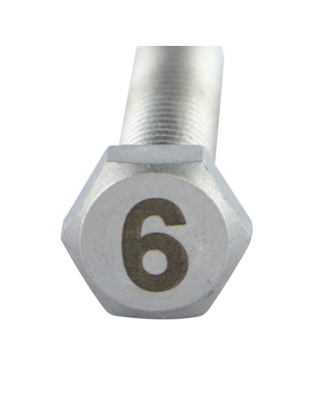 1 x Vis métaux Tête hexagonale TH 8X35 Inox A4 Gravure CHIFFRE 6